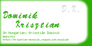 dominik krisztian business card